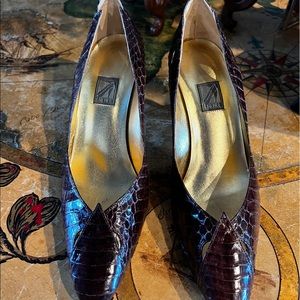 Vintage J. Renee Brown Croc Heel